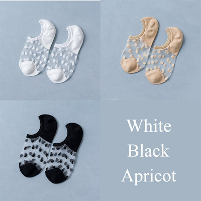 3 perechi/set șosete din dantelă de cristal vară femei dantelă transparentă mătase flori fete elastice invizibile șosete scurte barca femei șosete