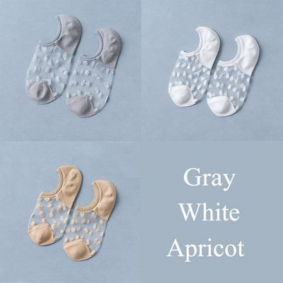 3 perechi/set șosete din dantelă de cristal vară femei dantelă transparentă mătase flori fete elastice invizibile șosete scurte barca femei șosete