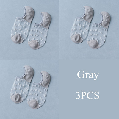 3 perechi/set șosete din dantelă de cristal vară femei dantelă transparentă mătase flori fete elastice invizibile șosete scurte barca femei șosete