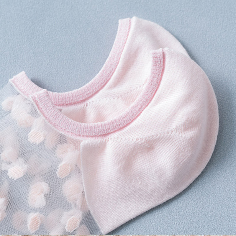 3 perechi/set șosete din dantelă de cristal vară femei dantelă transparentă mătase flori fete elastice invizibile șosete scurte barca femei șosete