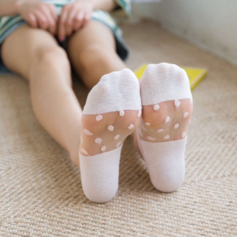 3 perechi/set șosete din dantelă de cristal vară femei dantelă transparentă mătase flori fete elastice invizibile șosete scurte barca femei șosete