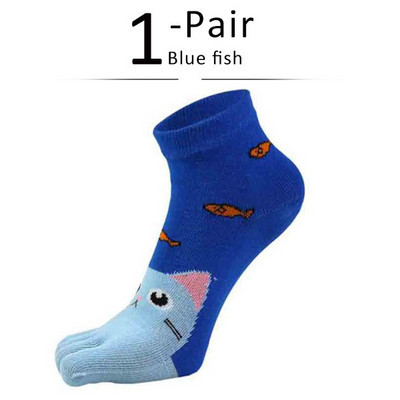 Tiszta pamut női lány ötujjas boka zokni aranyos állat medve macska nyúl újdonság divat fiatal, nem látható zokni lábujjakkal Rajzfilm