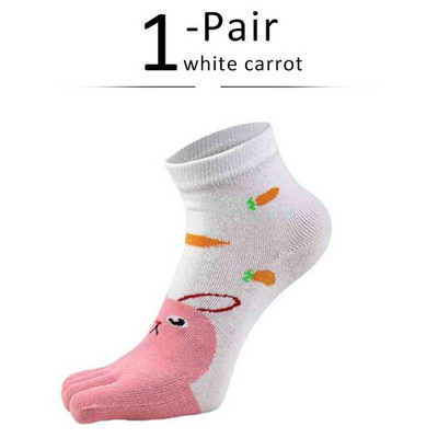 Tiszta pamut női lány ötujjas boka zokni aranyos állat medve macska nyúl újdonság divat fiatal, nem látható zokni lábujjakkal Rajzfilm