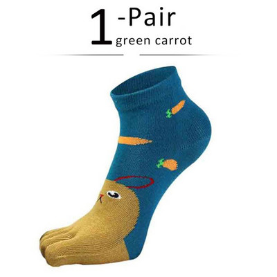 Tiszta pamut női lány ötujjas boka zokni aranyos állat medve macska nyúl újdonság divat fiatal, nem látható zokni lábujjakkal Rajzfilm