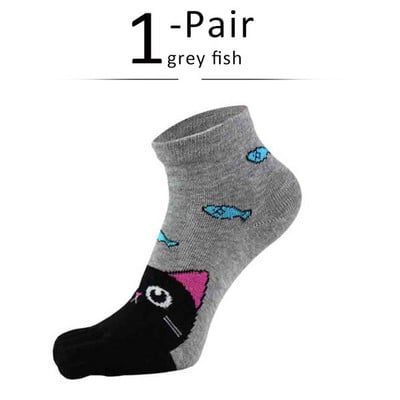 Tiszta pamut női lány ötujjas boka zokni aranyos állat medve macska nyúl újdonság divat fiatal, nem látható zokni lábujjakkal Rajzfilm