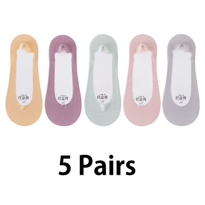 5 paari silikoonist libisemisvastased naiste sokid jääsiidist suvised hingavad sokid sussid madala lõikega paadi sokid puuvillast põhjaga kiire kohaletoimetamine