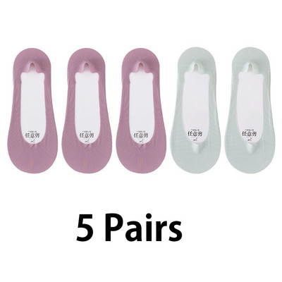 5 paari silikoonist libisemisvastased naiste sokid jääsiidist suvised hingavad sokid sussid madala lõikega paadi sokid puuvillast põhjaga kiire kohaletoimetamine