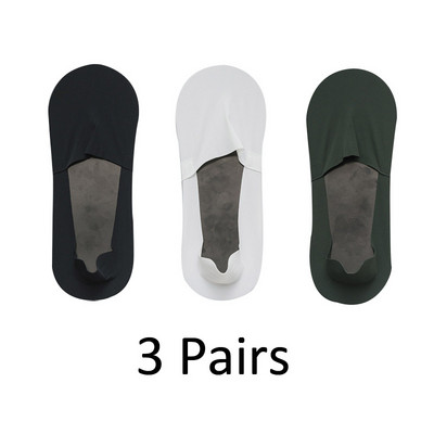 3 paari Suvised vabaaja meeste sokid Nähtamatud õhukesed madala lõikega sokid hingavad No Show Silikoonist Libisemiskindlad sokid Puuvillane Alt Imab higi