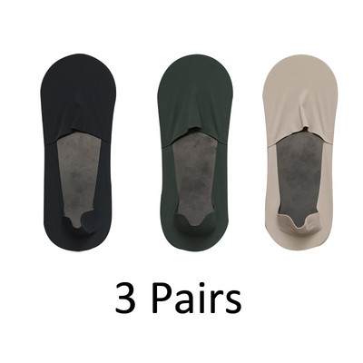 3 paari Suvised vabaaja meeste sokid Nähtamatud õhukesed madala lõikega sokid hingavad No Show Silikoonist Libisemiskindlad sokid Puuvillane Alt Imab higi
