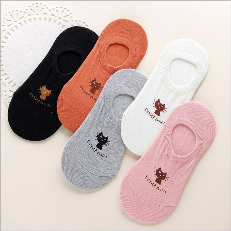 2023-as új 5 pár/tétel sekély láthatatlan zokni Női tömör bokazokni készletben Légáteresztő súrlódásgátló zokni 35-41 Dropshipping