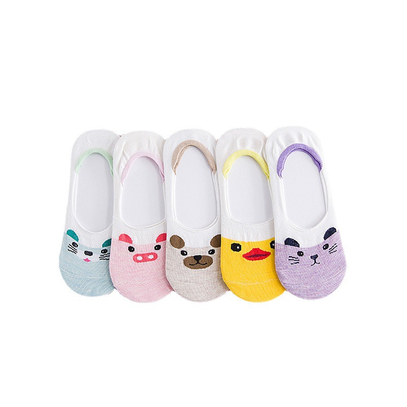 2023-as új 5 pár/tétel sekély láthatatlan zokni Női tömör bokazokni készletben Légáteresztő súrlódásgátló zokni 35-41 Dropshipping