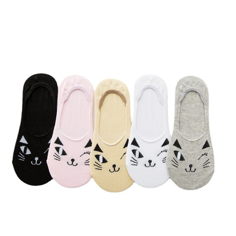2023-as új 5 pár/tétel sekély láthatatlan zokni Női tömör bokazokni készletben Légáteresztő súrlódásgátló zokni 35-41 Dropshipping