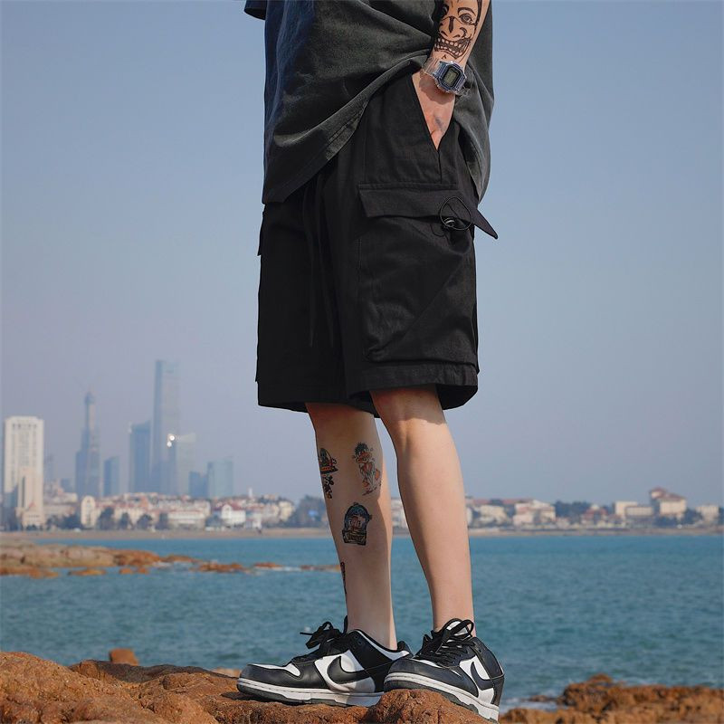 Καλοκαιρινή μόδα Μονόχρωμο Ανδρικό σορτς Cargo Κλασικό με μεγάλη τσέπη μέση με κορδόνι Street Casual παντού ταιριαστό Όμορφο Tide Short