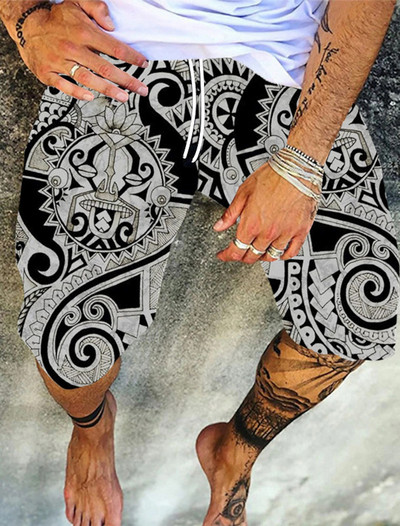 Pantaloni de plajă pentru bărbați Pantaloni scurți imprimați 3D cu granule retro Pantaloni scurți respirabili de vară pentru bărbați Pantaloni scurți de fitness pentru stradă Pantaloni scurți pentru bărbați