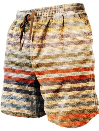 Pantaloni de plajă pentru bărbați Pantaloni scurți imprimați 3D cu granule retro Pantaloni scurți respirabili de vară pentru bărbați Pantaloni scurți de fitness pentru stradă Pantaloni scurți pentru bărbați