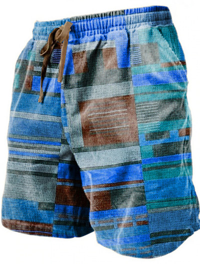 Pantaloni de plajă pentru bărbați Pantaloni scurți imprimați 3D cu granule retro Pantaloni scurți respirabili de vară pentru bărbați Pantaloni scurți de fitness pentru stradă Pantaloni scurți pentru bărbați