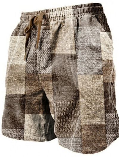 Pantaloni de plajă pentru bărbați Pantaloni scurți imprimați 3D cu granule retro Pantaloni scurți respirabili de vară pentru bărbați Pantaloni scurți de fitness pentru stradă Pantaloni scurți pentru bărbați