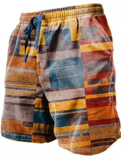 Pantaloni de plajă pentru bărbați Pantaloni scurți imprimați 3D cu granule retro Pantaloni scurți respirabili de vară pentru bărbați Pantaloni scurți de fitness pentru stradă Pantaloni scurți pentru bărbați