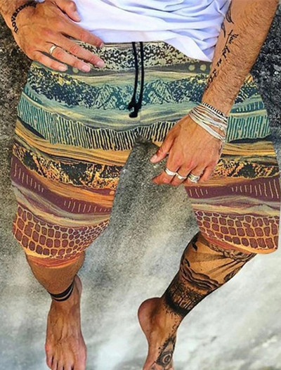 Pantaloni de plajă pentru bărbați Pantaloni scurți imprimați 3D cu granule retro Pantaloni scurți respirabili de vară pentru bărbați Pantaloni scurți de fitness pentru stradă Pantaloni scurți pentru bărbați