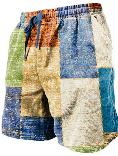 Pantaloni de plajă pentru bărbați Pantaloni scurți imprimați 3D cu granule retro Pantaloni scurți respirabili de vară pentru bărbați Pantaloni scurți de fitness pentru stradă Pantaloni scurți pentru bărbați