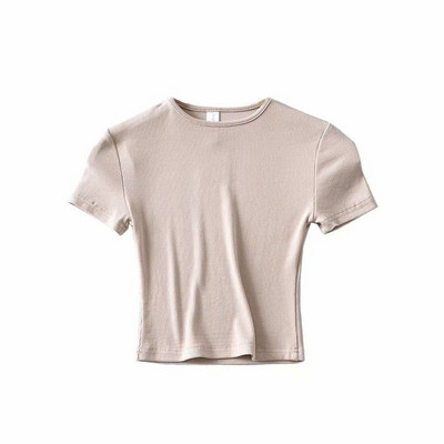 Mood vabaaja 2024. aasta suvine Slim Fit t-särk, puuvillane lühikeste varrukatega O-kaelusega t-särk Crop Tops