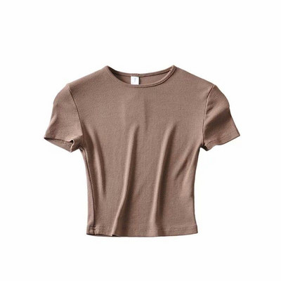 Mood vabaaja 2024. aasta suvine Slim Fit t-särk, puuvillane lühikeste varrukatega O-kaelusega t-särk Crop Tops