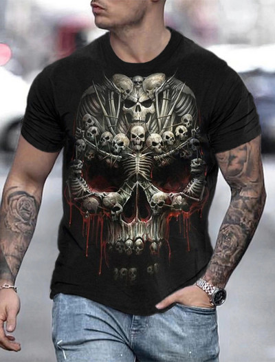 2023-as új férfi nemsemleges póló 3D nyomtatott oroszlán környakú alkalmi rövid ujjú felső utcai Wea férfi ing-méretes póló