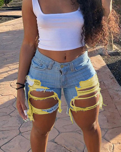 Ljeto 2024. Nove ženske poderane kratke hlače od trapera, modne High Street seksi vruće kratke traperice za djevojke S-2XL