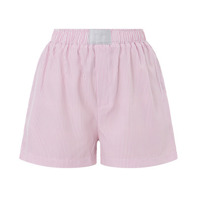 Combhasaki női Y2K alkalmi Cleanfit csíkos mintás rugalmas szalag, alacsony derék, laza szabás Esztétikus társalgó rövidnadrág Boxer Utcai ruházat