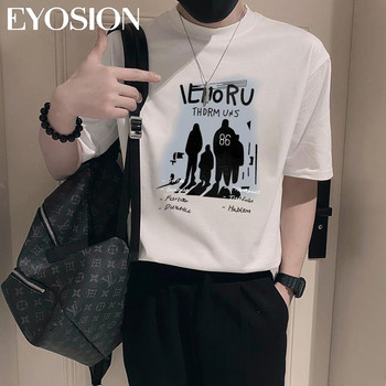 Мъжка тениска Винтидж Риза с къс ръкав Графична тениска Лятна хип-хоп улична облекла Harajuku Дрехи Свободна тениска Плюс размер 5XL