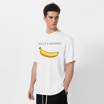 Мъжки тениски с принт Dolce & Banana Дишащи горнища с кръгло деколте Извънгабаритни удобни тениски Мъжки тениски с къс ръкав S-XXXL