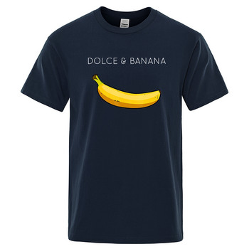 Мъжки тениски с принт Dolce & Banana Дишащи горнища с кръгло деколте Извънгабаритни удобни тениски Мъжки тениски с къс ръкав S-XXXL