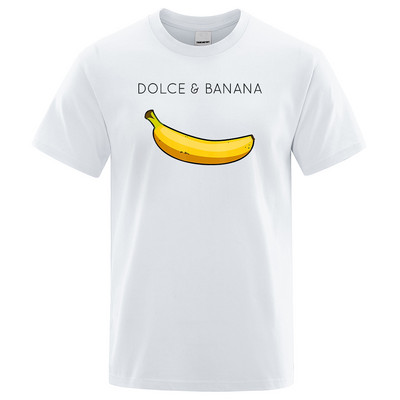 Dolce & Banana Print Vīriešu T-krekli Crewneck Elpojoši topi Lielizmēra Ērts krekls Vīriešu īsām piedurknēm S-XXXL T-krekli