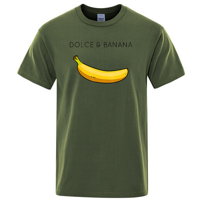 Tricouri pentru bărbați cu imprimeu Dolce & Banana Topuri respirabile, supradimensionate, confortabile, tricou cu mânecă scurtă, pentru bărbați, S-XXXL, cămăși