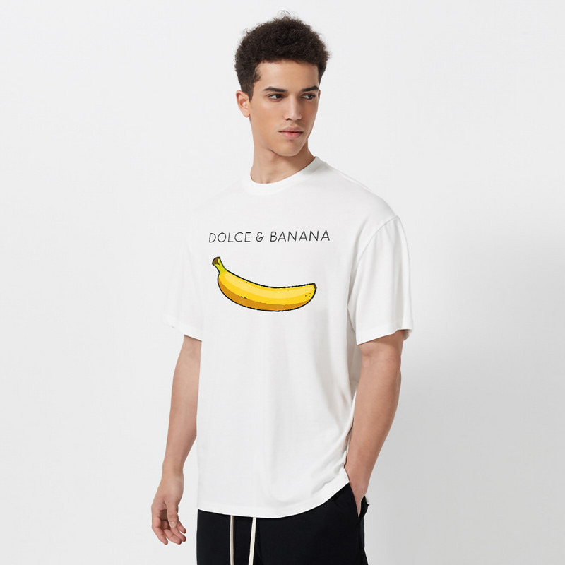Tricouri pentru bărbați cu imprimeu Dolce & Banana Topuri respirabile, supradimensionate, confortabile, tricou cu mânecă scurtă, pentru bărbați, S-XXXL, cămăși
