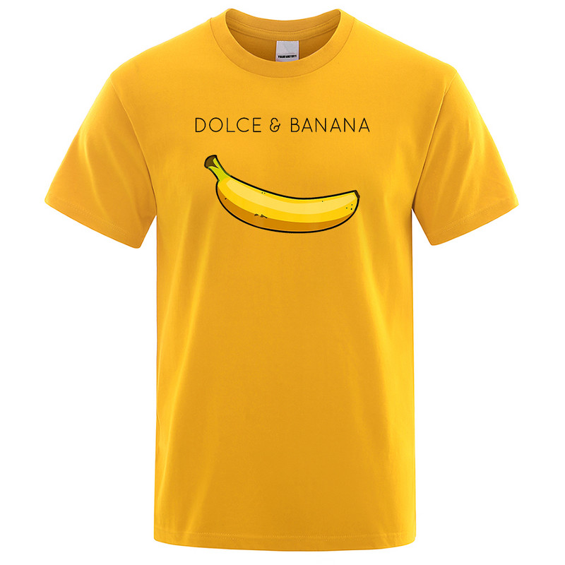 Tricouri pentru bărbați cu imprimeu Dolce & Banana Topuri respirabile, supradimensionate, confortabile, tricou cu mânecă scurtă, pentru bărbați, S-XXXL, cămăși