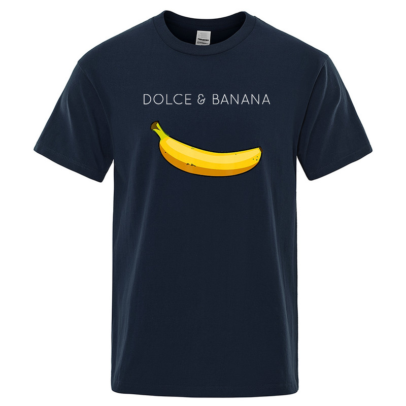 Tricouri pentru bărbați cu imprimeu Dolce & Banana Topuri respirabile, supradimensionate, confortabile, tricou cu mânecă scurtă, pentru bărbați, S-XXXL, cămăși