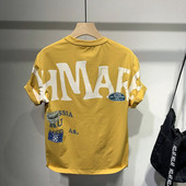 Tricou pentru bărbați Bumbac fierbinte Nou în vară Top alb Îmbrăcăminte din poliester Imprimat Tricouri pentru bărbați Anime Streetwear O gât Galben V Gym