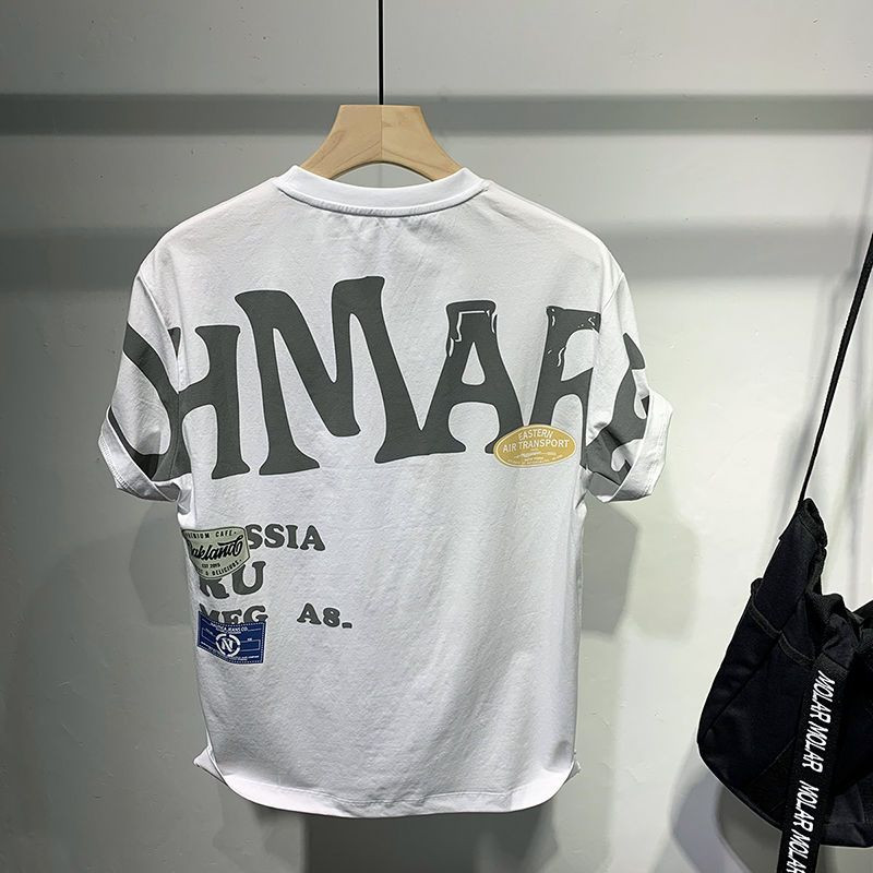 Tricou pentru bărbați Bumbac fierbinte Nou în vară Top alb Îmbrăcăminte din poliester Imprimat Tricouri pentru bărbați Anime Streetwear O gât Galben V Gym