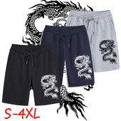 Ljetne ležerne kratke hlače s otiskom zmaja, muške prozračne kratke hlače za plažu, udobne sportske kratke hlače za fitnes, košarku S-4XL
