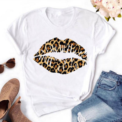 Naiste värvitud huultega värvitud T-särk, puuvillane, lühikeste varrukatega, ümara kaelusega, suvised topid, seksikas mood, uus, HH240