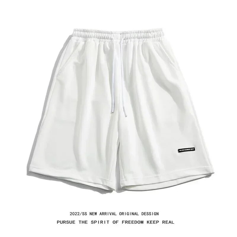 Tänava stiilis suvised spordipüksid Õhukesed suvised vabaaja püksid, avara vöökohaga viiepunktilised püksid Trendikad hiphopi stiilis meeste lühikesed püksid