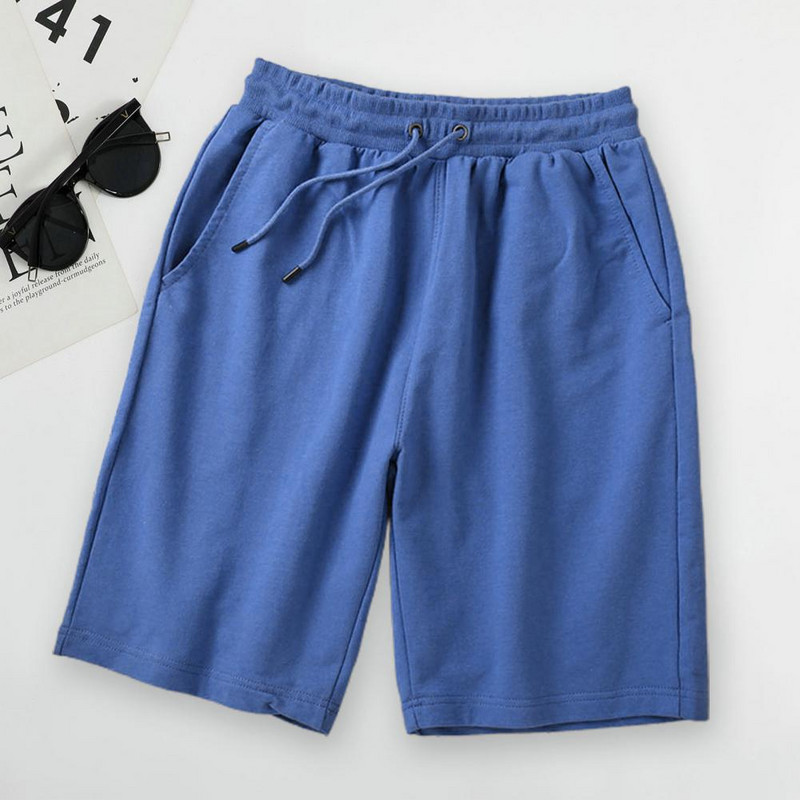 Ljetne nove muške sportske kratke hlače Pamuk, mekane muške uzice za struk, labave jednobojne, prozračne, brzo sušeće ležerne ljetne kratke hlače