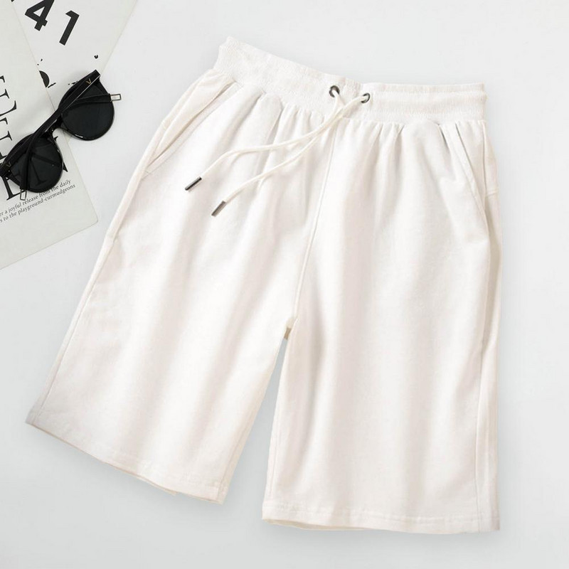 Ljetne nove muške sportske kratke hlače Pamuk, mekane muške uzice za struk, labave jednobojne, prozračne, brzo sušeće ležerne ljetne kratke hlače
