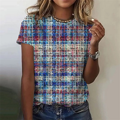 Uued 3D-mängukaardi lilledega trükitud t-särgid naistele Suvemood Tänava ümara kaelaga lühikeste varrukatega tüdrukute kaunid T-särgi topid