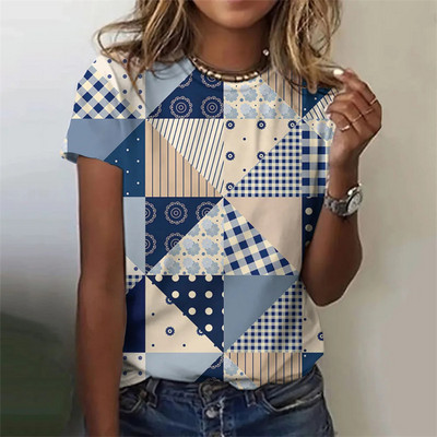 Uued 3D-mängukaardi lilledega trükitud t-särgid naistele Suvemood Tänava ümara kaelaga lühikeste varrukatega tüdrukute kaunid T-särgi topid