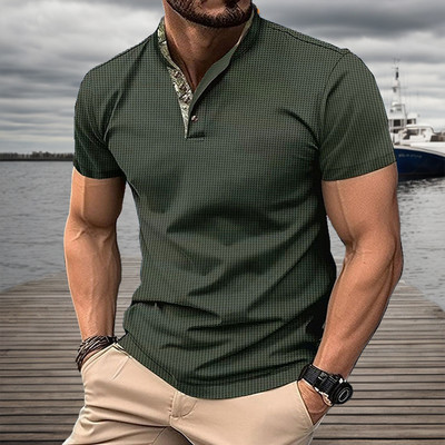 Suvine uus kuum müüa meeste polosärk kortsudevastase polo kraega, kontrastvärviga, lühikeste varrukatega vabaaja spordimood S