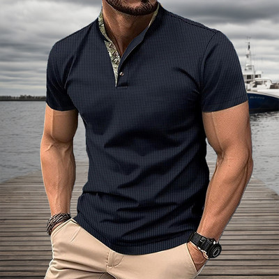 Suvine uus kuum müüa meeste polosärk kortsudevastase polo kraega, kontrastvärviga, lühikeste varrukatega vabaaja spordimood S