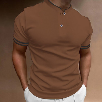 Нова мъжка класическа тениска с поло с къси ръкави, лятна горна част Ежедневна тениска с долна яка, голям S-XXXL