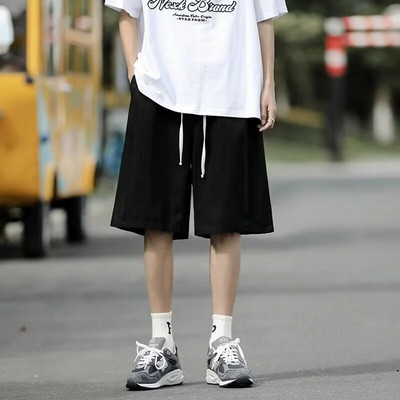 Široke ljetne ležerne kratke hlače Muška radna odjeća Trendy ravne uske hlače na pet točaka za plažu Pamučni materijal Neelastične kratke hlače